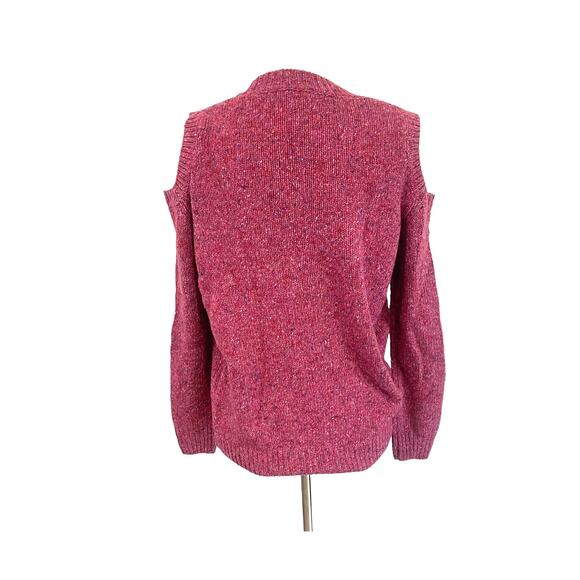 Rebecca Minkoff Wool/Alpaca Blend Cold Shoulder Crew Neck Sweater Sz S - Picture 2 of 5